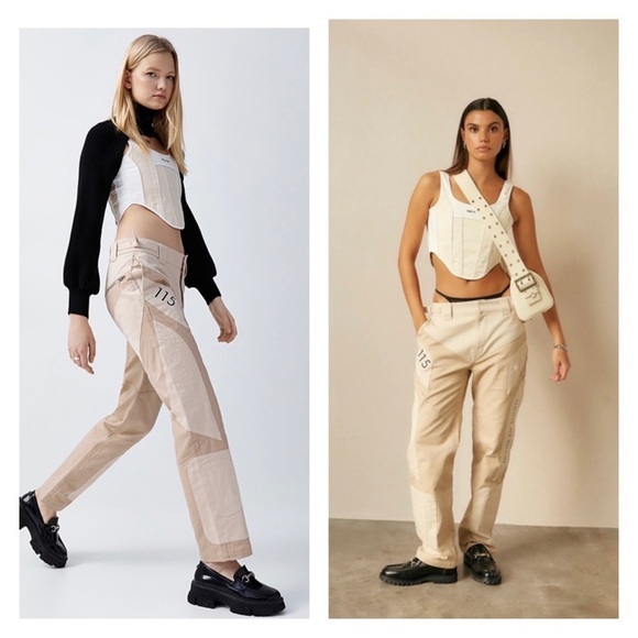 House of Sunny The Racer Cargo Pants Dune Beige Size Small NWT